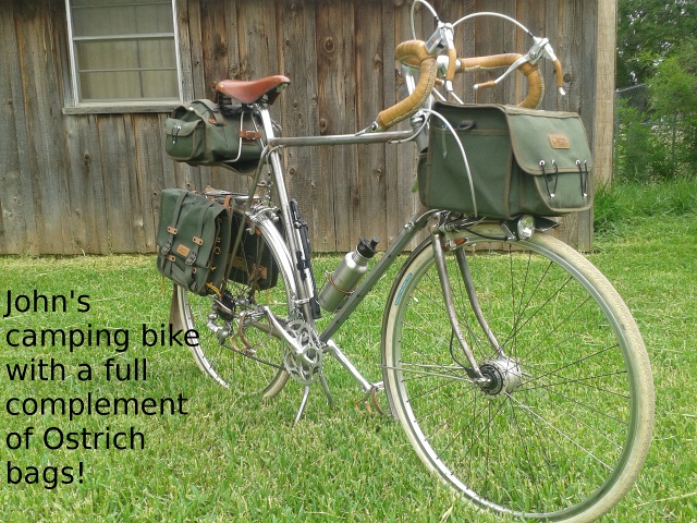 Camping bike with Ostrich panniers